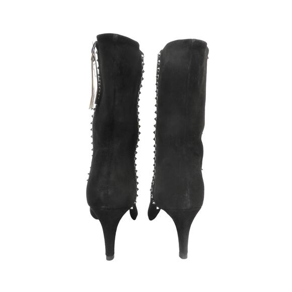 ZARA New Genuine Split Suede Studded Heeled Ankle Boots Women 6 EU 36 - Picture 8 of 10
